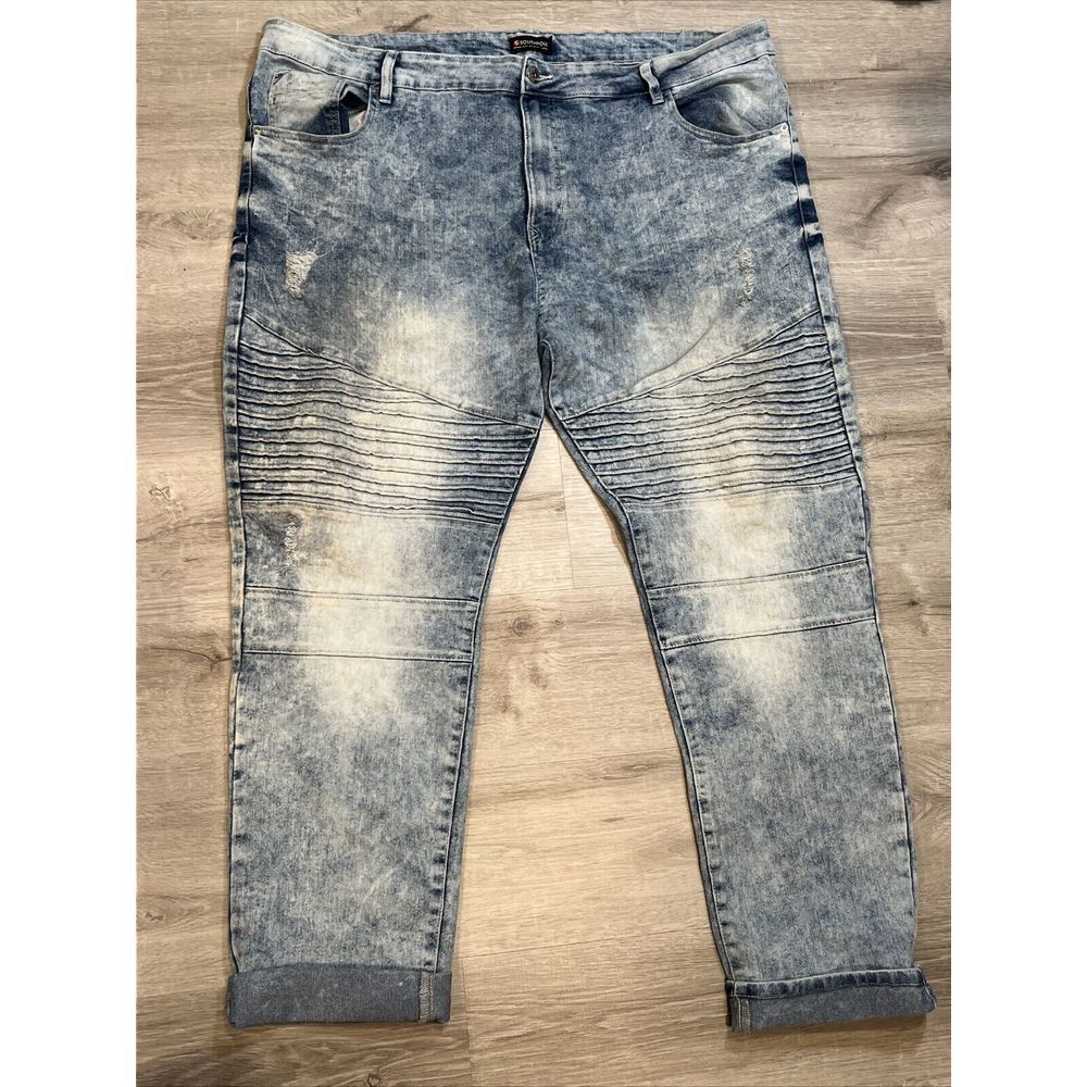 South Pole Jean Skinny Blue Denim Fade Wash Outdoor Casual Distressed‎ 46 x 32